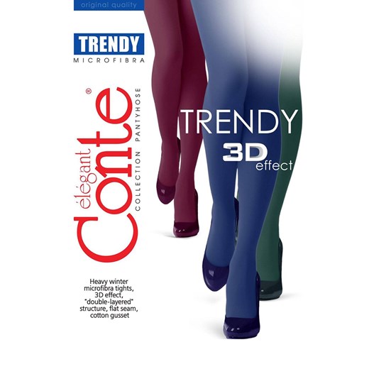 Gładkie gładkie rajstopy Trendy 150 DEN, Kolor śliwkowy, Rozmiar 2, Conte ze sklepu Primodo w kategorii Rajstopy - zdjęcie 174885958
