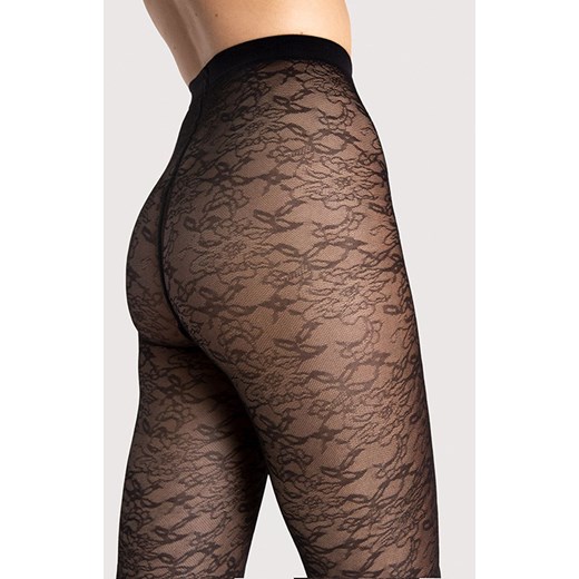 Czarne rajstopy w kwiatowy wzór 30 den Ariel G6085, Kolor czarny-wzór, Rozmiar Fiore 2 Primodo