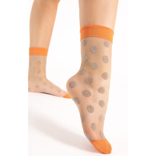 Fame G1149 cienkie skarpetki damskie 15 den, Kolor pomarańczowy-wzór, Rozmiar uniwersalny, Fiore ze sklepu Primodo w kategorii Skarpetki damskie - zdjęcie 174891036