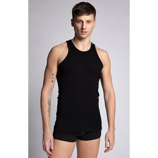 Czarny bawełniany podkoszulek męski tank top M-4002TT-02, Kolor czarny, Rozmiar 2XL, LAMA ze sklepu Primodo w kategorii Podkoszulki męskie - zdjęcie 174898298