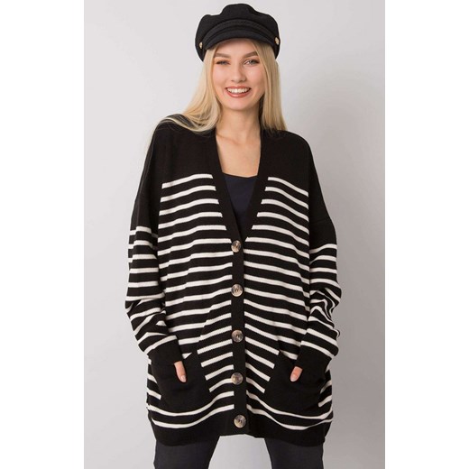 Sweter damski w paski czarno-biały FE-SW-3346.56P, Kolor czarno-biały, Rozmiar Fame one size Primodo