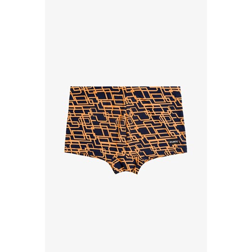 Kąpielówki szorty męskie KMS-316-GRA_POMJ, Kolor granatowo-pomarańczowy, Rozmiar S, ATLANTIC ze sklepu Intymna w kategorii Kąpielówki - zdjęcie 174914446
