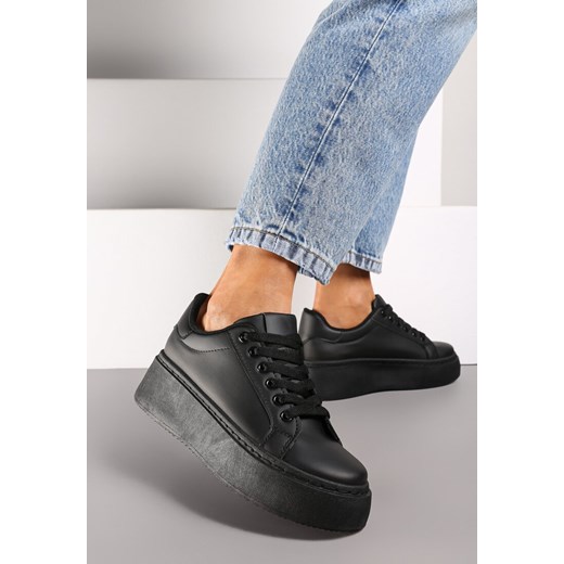 Czarne Basicowe Sneakersy na Platformie Tiaeliana ze sklepu renee.pl w kategorii Buty sportowe damskie - zdjęcie 174916235