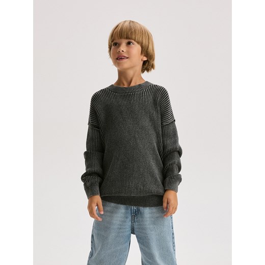 Reserved - Bawełniany sweter oversize - ciemnoszary Reserved 122/128 (6-8 lat) Reserved