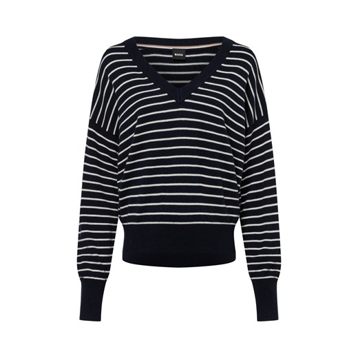 BOSS Sweter damski z zawartością kaszmiru - Felinke Kobiety Kaszmir granatowy w paski - id: 703831-0001-09960 - marki BOSS HUGO BOSS - 174921467 BOSS Sweter damski z zawartością kaszmiru - Felinke Kobiety Kaszmir granatowy w paski ze sklepu vangraaf w kategorii Swetry damskie - zdjęcie 174921467