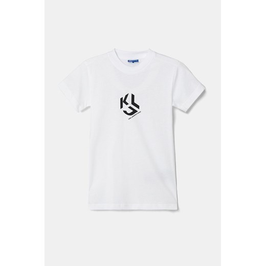 Karl Lagerfeld Jeans t-shirt bawełniany damski kolor biały 246J1711 ze sklepu ANSWEAR.com w kategorii Bluzki damskie - zdjęcie 174926709
