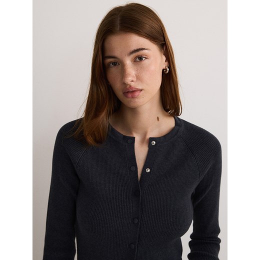 Reserved - Sweter w prążek - ciemnoszary Reserved S Reserved