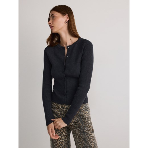 Reserved - Sweter w prążek - ciemnoszary Reserved S Reserved