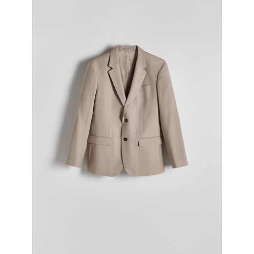 Reserved - Marynarka regular fit z wiskozą - beżowy Reserved 50 Reserved