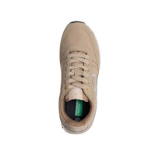 Buty sportowe damskie Benetton sneakersy wiązane z tkaniny płaskie