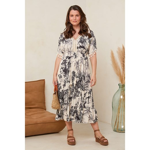 Curvy Lady Sukienka w kolorze czarno-kremowym ze sklepu Limango Polska w kategorii Sukienki - zdjęcie 174930707