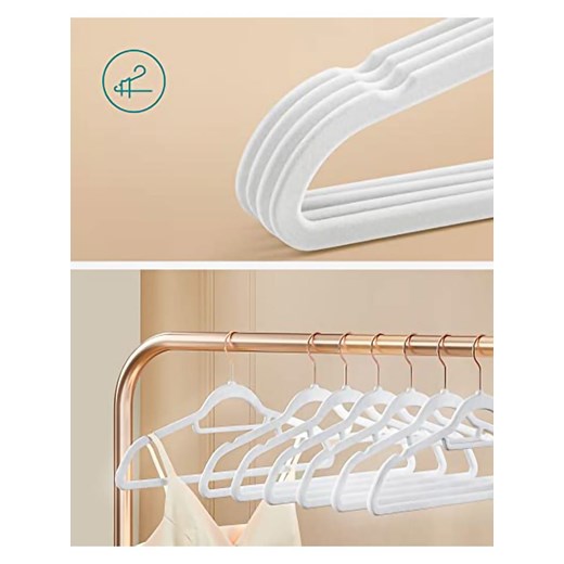 Songmics Wieszaki (50 szt.) w kolorze różowozłoto-białym na ubrania - 43,5 x Songmics onesize okazja Limango Polska