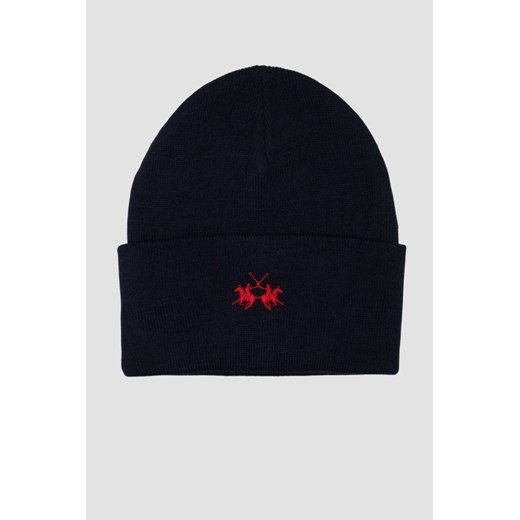 LA MARTINA Granatowa czapka beanie ze sklepu outfit.pl w kategorii Czapki zimowe męskie - zdjęcie 174934447