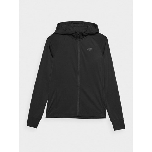 Damska bluza treningowa 4F 4FWAW24TFSWF406 - czarna ze sklepu Sportstylestory.com w kategorii Bluzy damskie - zdjęcie 174936718