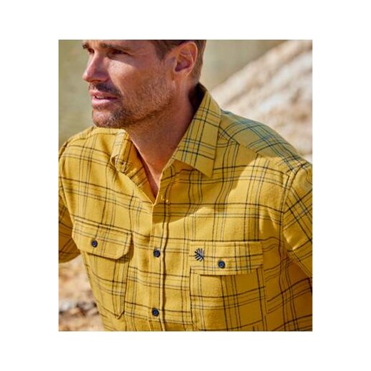 Żółta, flanelowa koszula w kratę ze sklepu Atlas For Men w kategorii Koszule męskie - zdjęcie 174939336