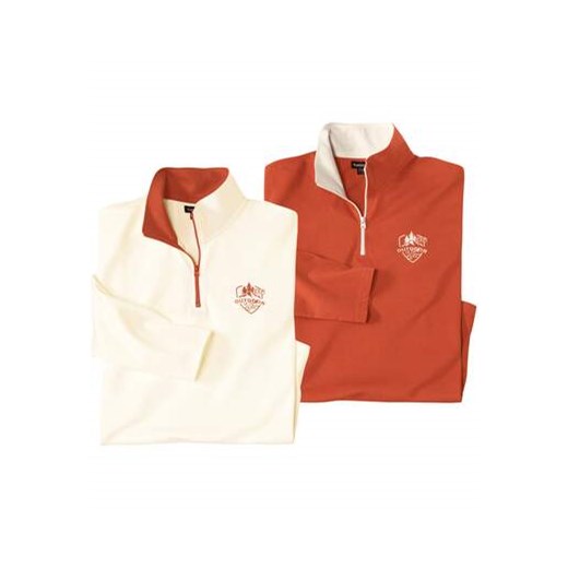 Zestaw 2 sportowych półgolfów z suwakiem ze sklepu Atlas For Men w kategorii T-shirty męskie - zdjęcie 174939355