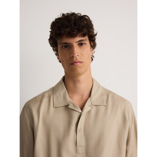 Reserved - Koszula comfort fit z lyocellu - brązowy Reserved XL Reserved