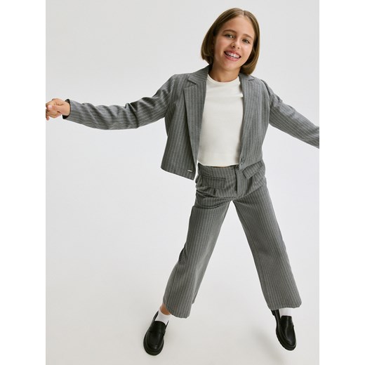 Reserved - Krótka marynarka z wiskozą - ciemnoszary Reserved 122 (6-7 lat) Reserved