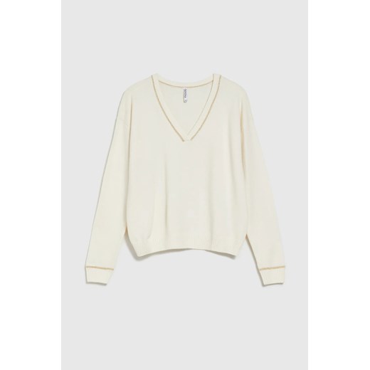 Sweter damski Moodo.pl z dekoltem w serek