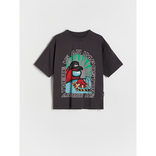 Reserved - T-shirt oversize Among Us - ciemnoszary Reserved 116 (5-6 lat) Reserved