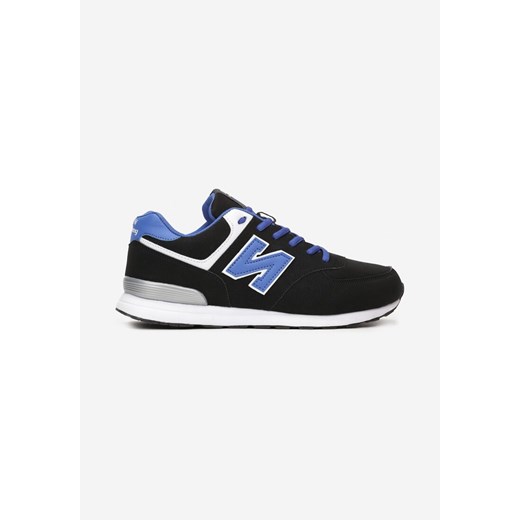 Czarne Buty Sportowe do Kostki z Ozdobną Wstawką i Modnymi Naszywkami Reygan ze sklepu born2be.pl w kategorii Buty sportowe męskie - zdjęcie 174943448