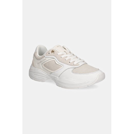 Tommy Hilfiger sneakersy skórzane CHUNKY RUNNER kolor beżowy FW0FW08130 ze sklepu ANSWEAR.com w kategorii Buty sportowe damskie - zdjęcie 174943819