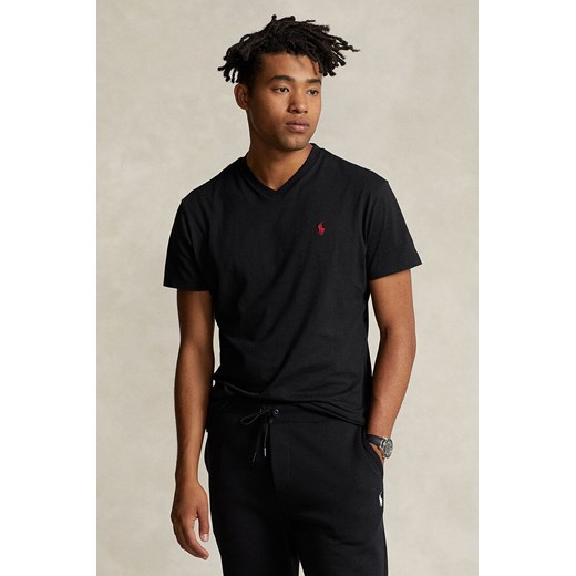 Polo Ralph Lauren t-shirt bawełniany męski kolor czarny gładki 710708261 ze sklepu ANSWEAR.com w kategorii T-shirty męskie - zdjęcie 174944366