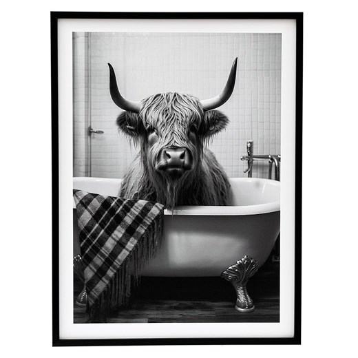 SiL Interiors Druk artystyczny &quot;Cow bath&quot; w kolorze czarno-białym w Sil Interiors onesize okazyjna cena Limango Polska