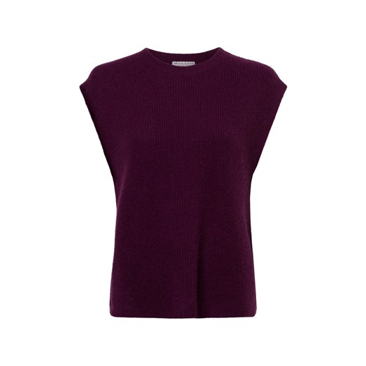 Marie Lund Damska kamizelka dzianinowa z czystego kaszmiru Kobiety Kaszmir bordowy jednolity ze sklepu vangraaf w kategorii Kamizelki damskie - zdjęcie 174947216