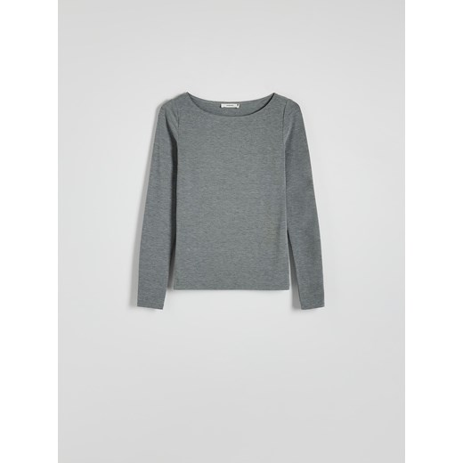 Reserved - Dzianinowy longsleeve z wiskozą - jasnoszary Reserved L Reserved
