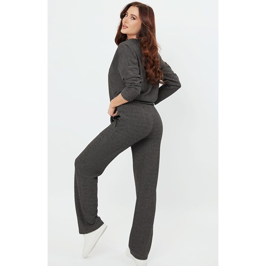 Komplet damski na długi rękaw i długie spodnie ciemnoszary Avira, Kolor ciemny szary, Rozmiar S, Italian Fashion ze sklepu Intymna w kategorii Piżamy damskie - zdjęcie 174951816