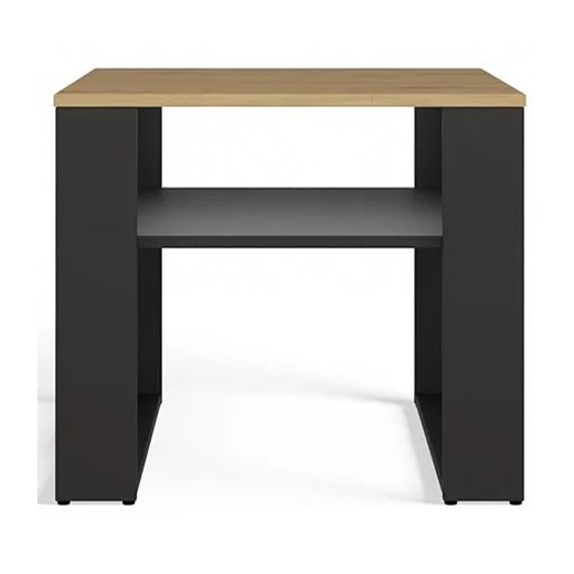 Kwadratowy stolik kawowy z lamelami dąb artisan + czarny - Gionas Elior One Size Edinos.pl
