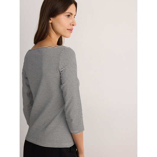 Bluzka damska biała Reserved z krótkim rękawem casual 