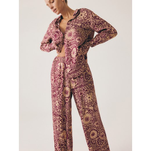 Reserved - Koszula z wiskozy - fioletowy Reserved XL Reserved