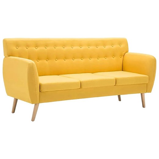 3-osobowa żółta sofa pikowana - Elia ze sklepu Edinos.pl w kategorii Sofy i kanapy - zdjęcie 174961257