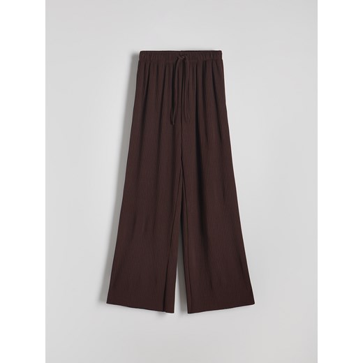 Reserved - Szerokie spodnie z dzianiny - brązowy Reserved XL Reserved