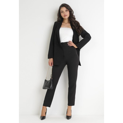 Czarne Spodnie Cygaretki High Waist Caphe S Born2be Odzież