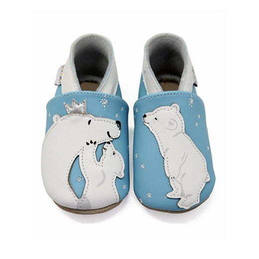 Lait et Miel Skórzane buty &quot;Bear&apos;s hug&quot; w kolorze błękitnym do raczkowania ze sklepu Limango Polska w kategorii Kapcie dziecięce - zdjęcie 174978006