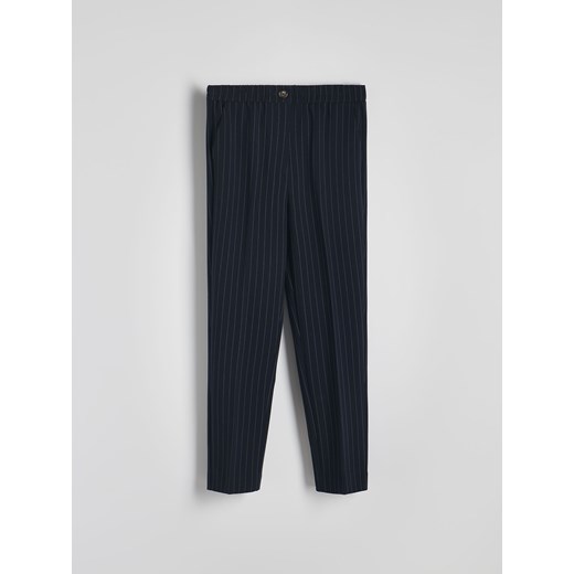 Reserved - Spodnie jogger z wiskozą - granatowy Reserved S Reserved