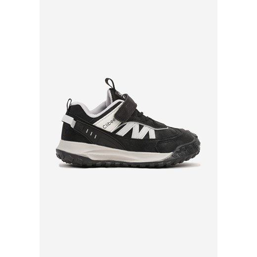 Czarno-Szare Buty Sportowe z Ekoskóry Zapinane na Rzep i Sznurowanie Aloreta ze sklepu born2be.pl w kategorii Buty sportowe dziecięce - zdjęcie 174979465