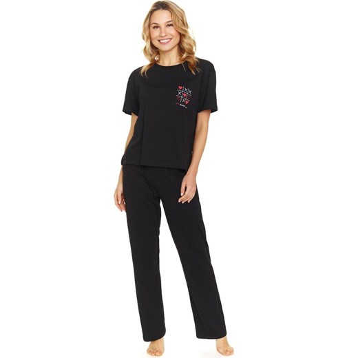 Doctor Nap czarna piżama damska PM.7133, Kolor czarny, Rozmiar 2XL, Doctor Nap ze sklepu Intymna w kategorii Piżamy damskie - zdjęcie 174987977