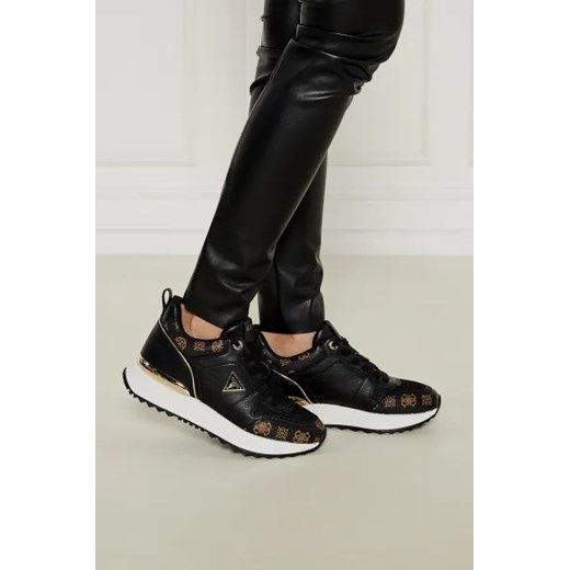 Buty sportowe damskie Guess sneakersy wiązane czarne