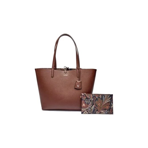 Shopper bag Ralph Lauren ze skóry ekologicznej duża