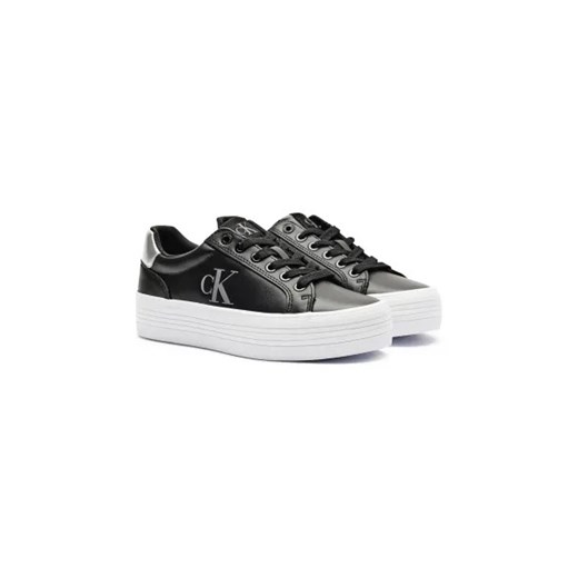 Buty sportowe damskie czarne Calvin Klein sneakersy na platformie wiązane