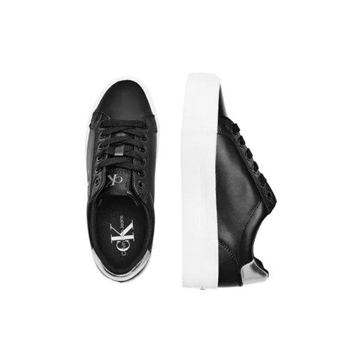 Buty sportowe damskie Calvin Klein sneakersy skórzane czarne wiązane