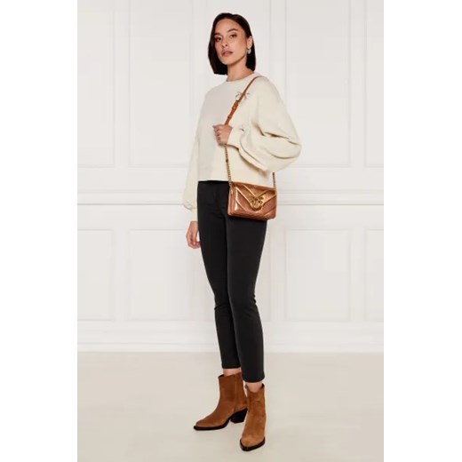 Pinko Skórzana torebka na ramię LOVE CLICK MINI BIG CHEVRON Pinko One Size Gomez Fashion Store