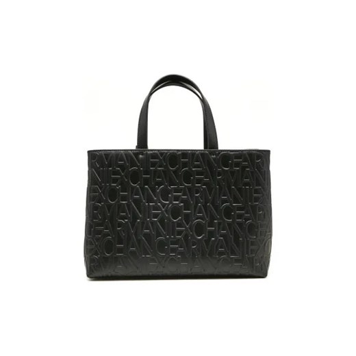 Shopper bag Armani Exchange czarna mieszcząca a8 ze skóry ekologicznej