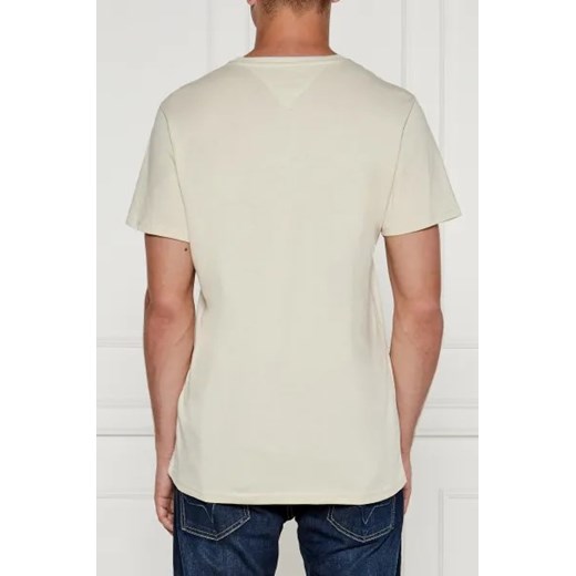 T-shirt męski Tommy Jeans beżowy z krótkim rękawem