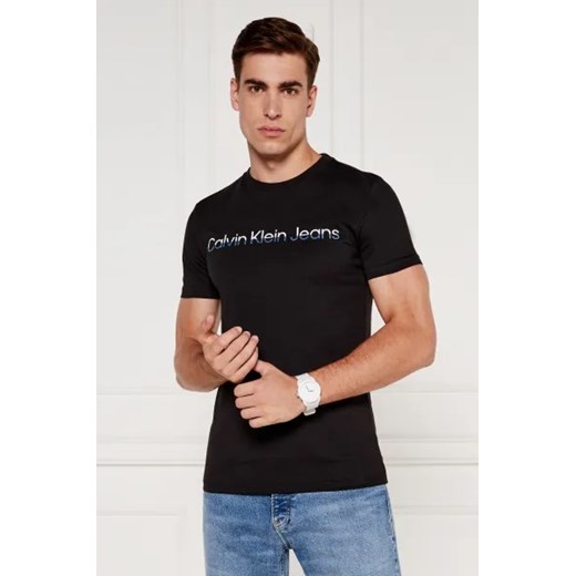T-shirt męski Calvin Klein z krótkim rękawem bawełniany młodzieżowy