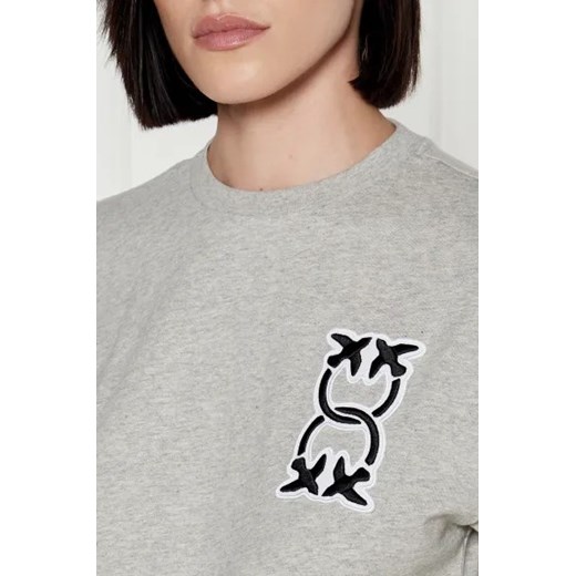 Bluzka damska Pinko z napisami z okrągłym dekoltem bawełniana casual